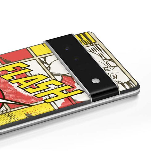 DC Comics The Flash Vintage Action Pose Pattern Google Pixel 6 Pro Skin